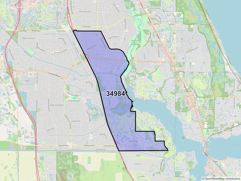 Map of ZIP Code 34984 — Port Saint Lucie, FL