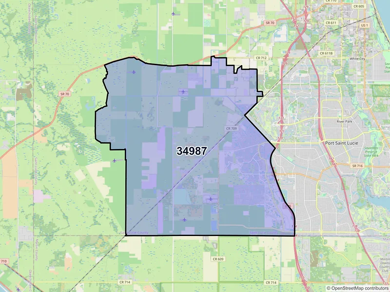 Map of ZIP Code 34987 — Port Saint Lucie, FL