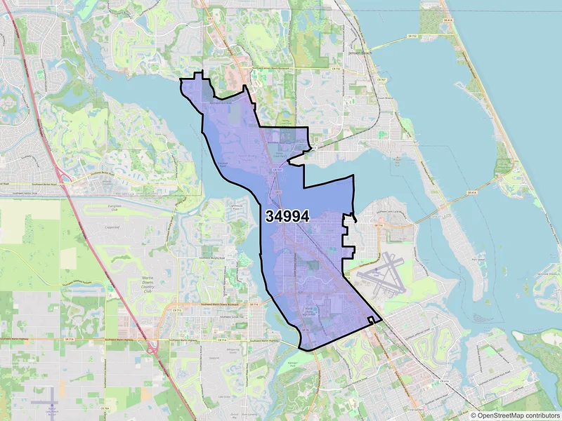 Map of ZIP Code 34994 — Stuart, FL