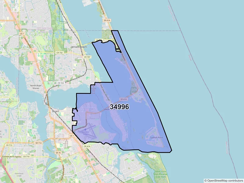 Map of ZIP Code 34996 — Stuart, FL
