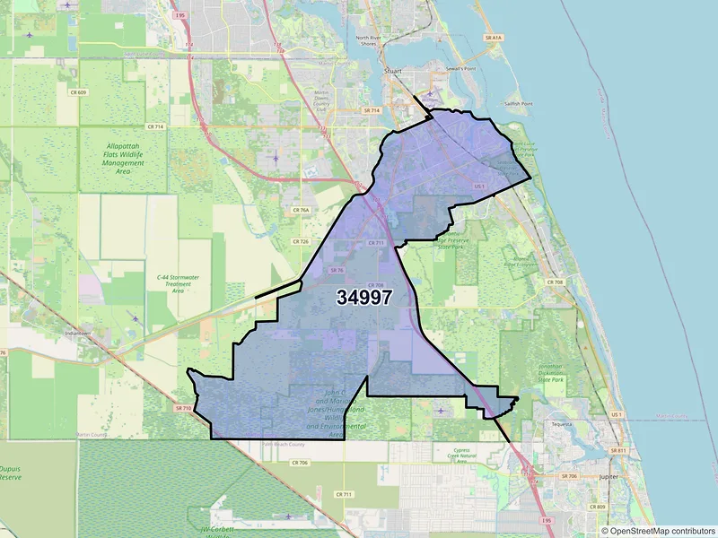 Map of ZIP Code 34997 — Stuart, FL