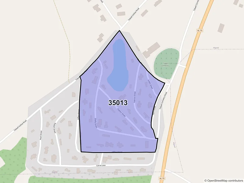 Map of Allgood, Alabama and ZIP codes