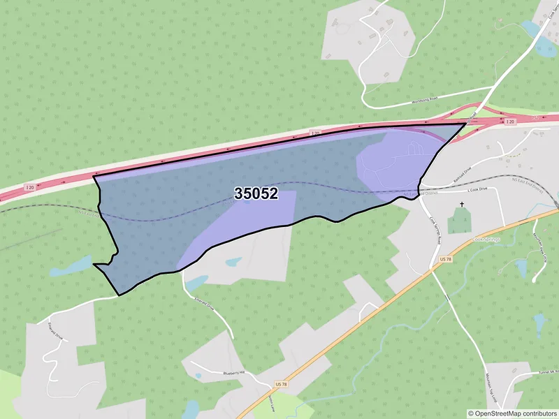 Map of Cook Springs, Alabama and ZIP codes