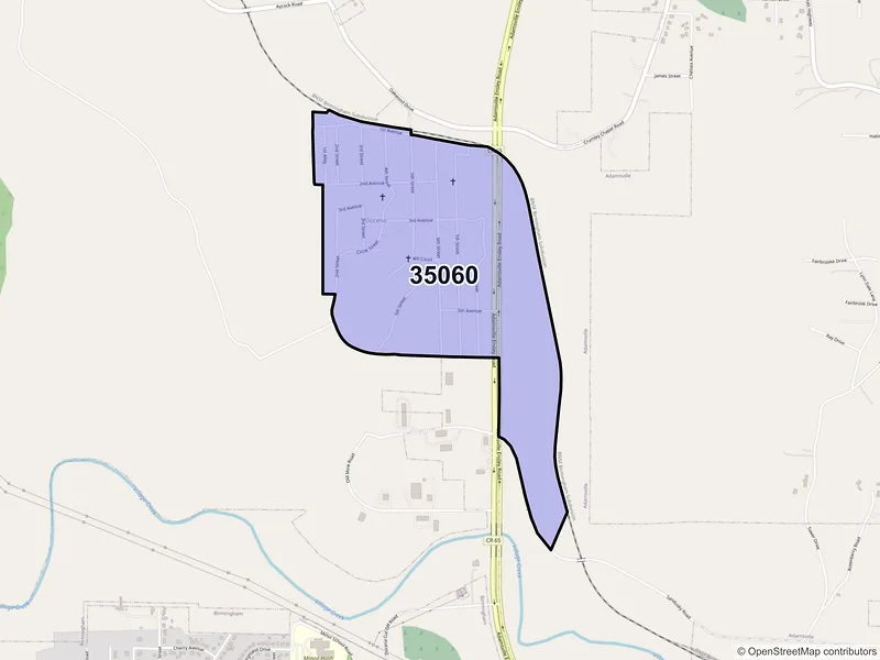 Map of Docena, Alabama and ZIP codes