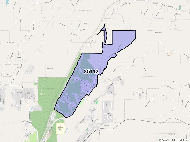 Map of Margaret, Alabama and ZIP codes