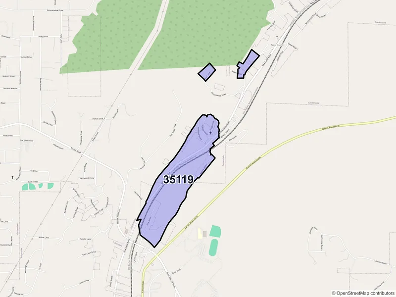 Map of New Castle, Alabama and ZIP codes