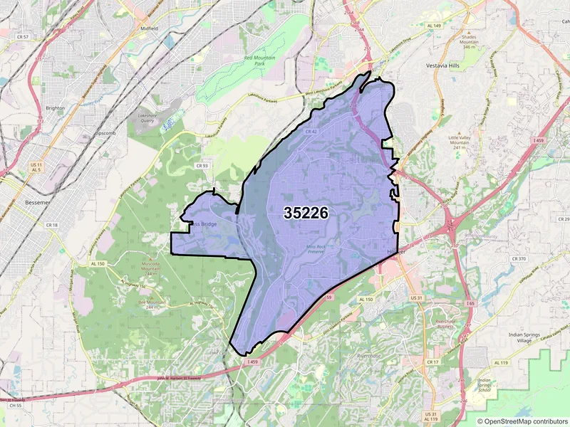Map of ZIP Code 35226 — Birmingham, AL