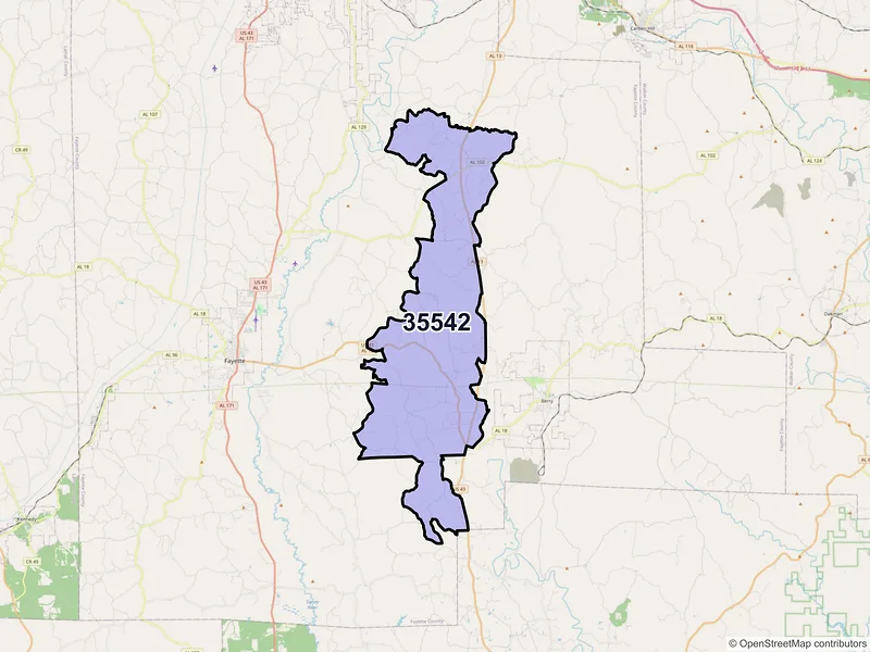 Map of Bankston, Alabama and ZIP codes