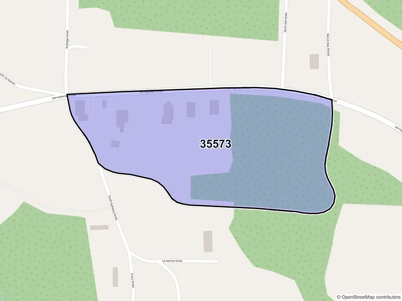 Map of Kansas, Alabama and ZIP codes