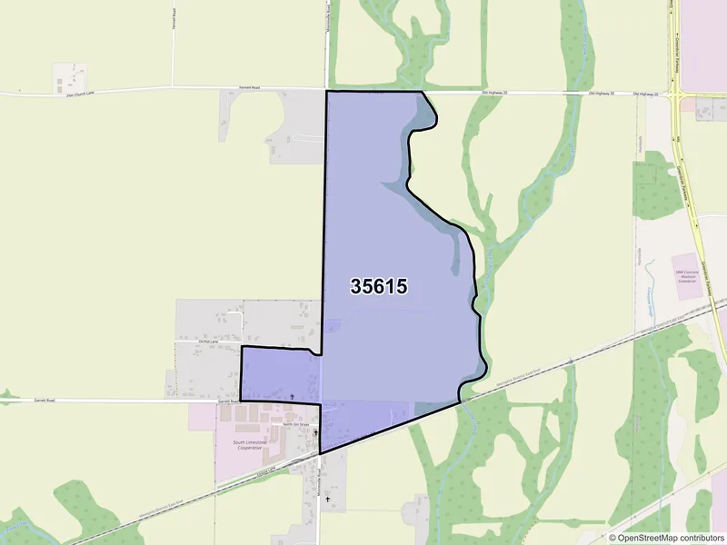 Map of Belle Mina, Alabama and ZIP codes
