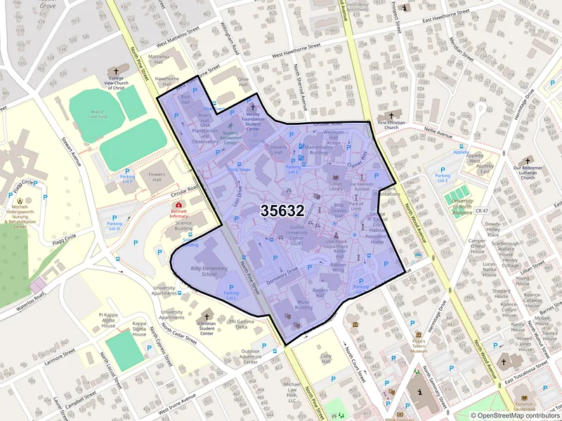 Map of ZIP Code 35632 — Florence, AL