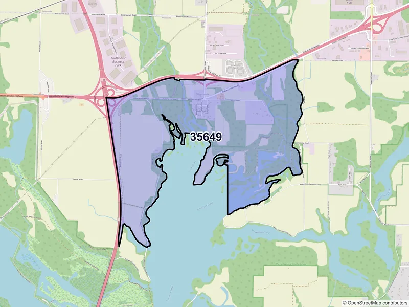 Map of Mooresville, Alabama and ZIP codes