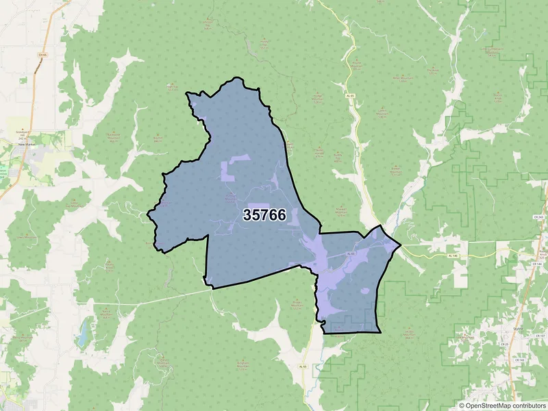 Map of Princeton, Alabama and ZIP codes