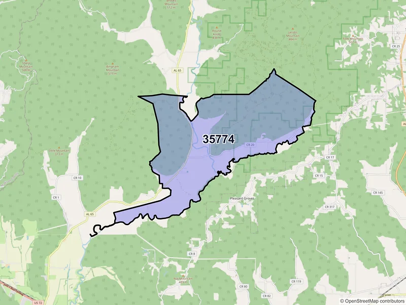 Map of ZIP Code 35774 — Trenton, AL