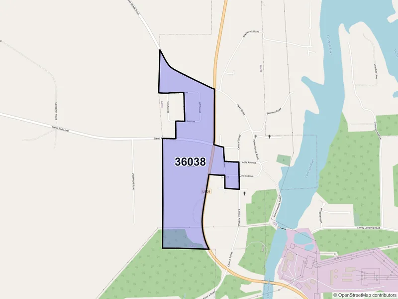 Map of Gantt, Alabama and ZIP codes