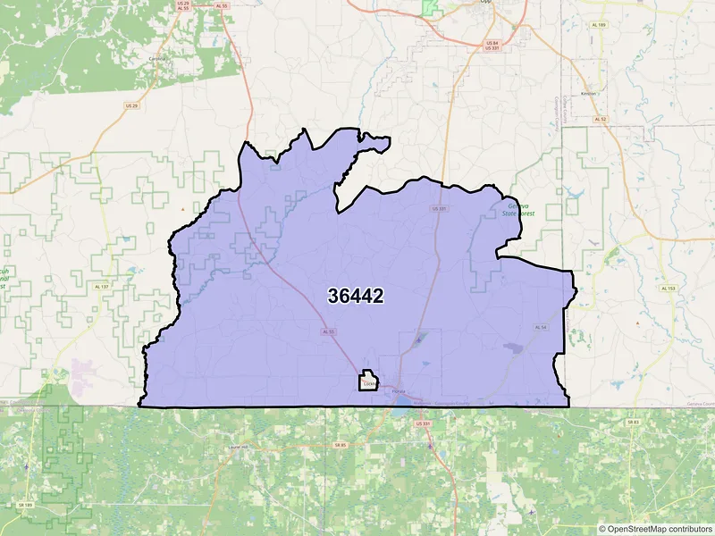 Map of Florala, Alabama and ZIP codes