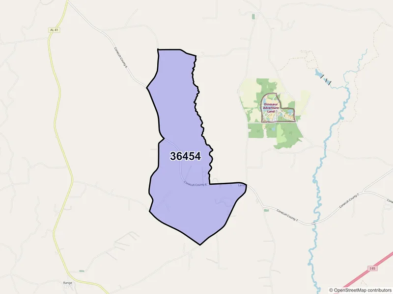 Map of Lenox, Alabama and ZIP codes