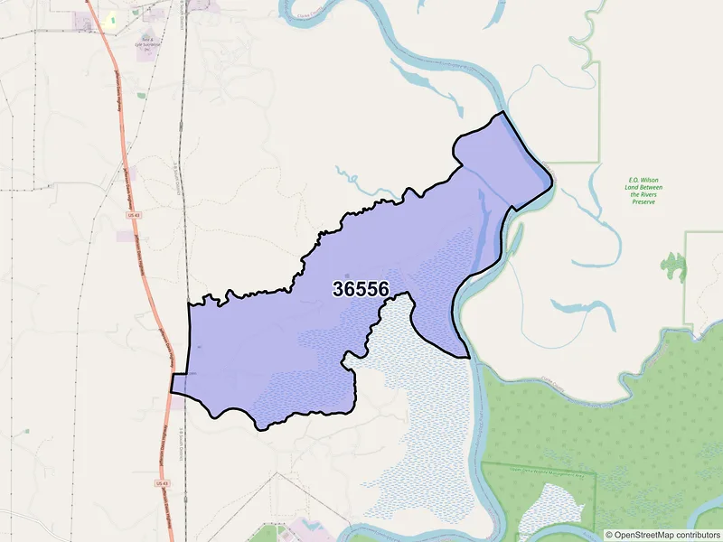 Map of Malcolm, Alabama and ZIP codes