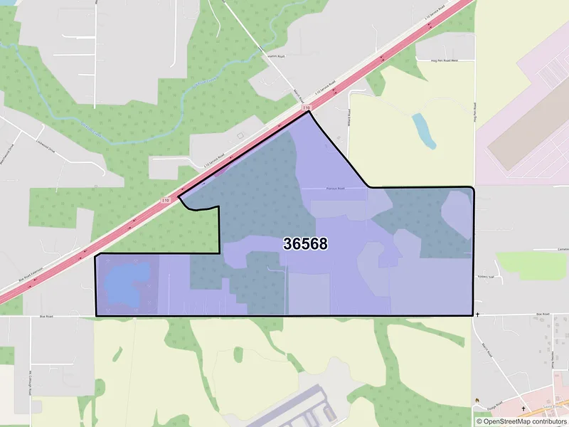 Map of Saint Elmo, Alabama and ZIP codes