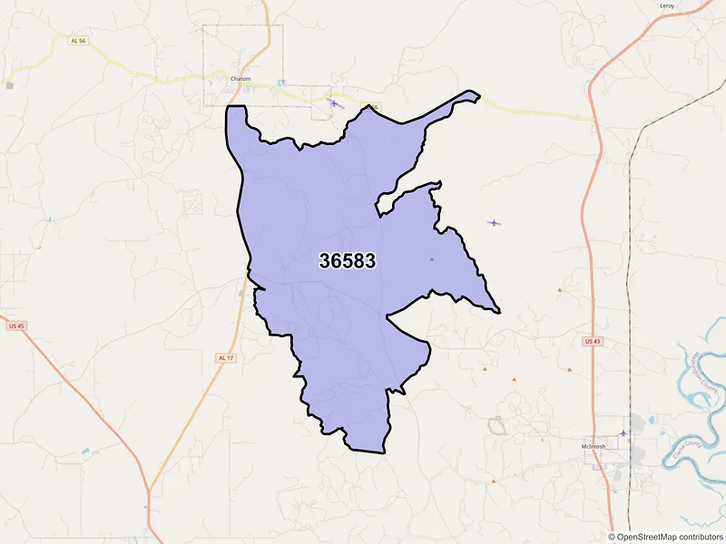 Map of Tibbie, Alabama and ZIP codes