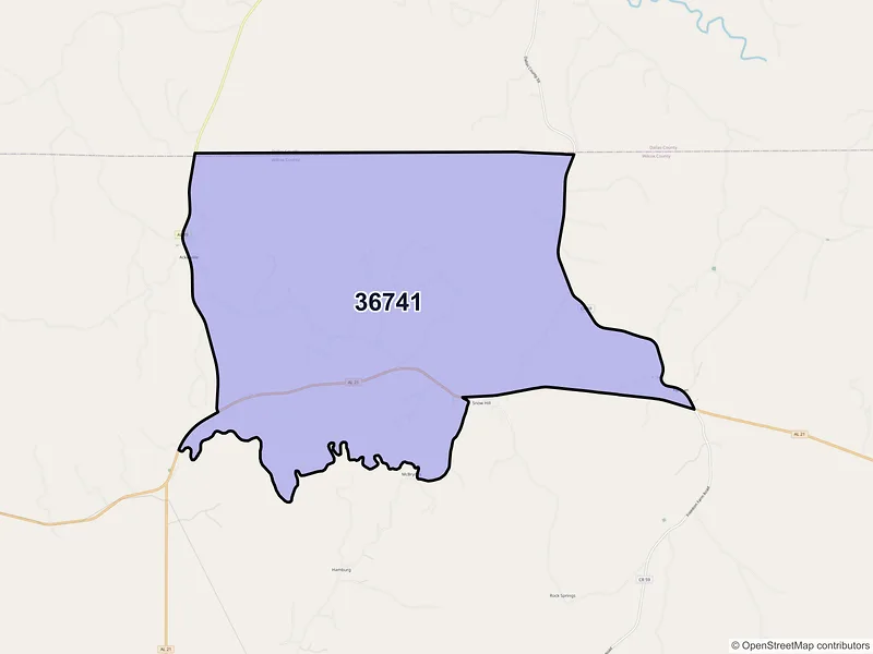 Map of Furman, Alabama and ZIP codes