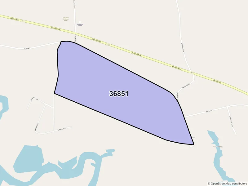 Map of Cottonton, Alabama and ZIP codes