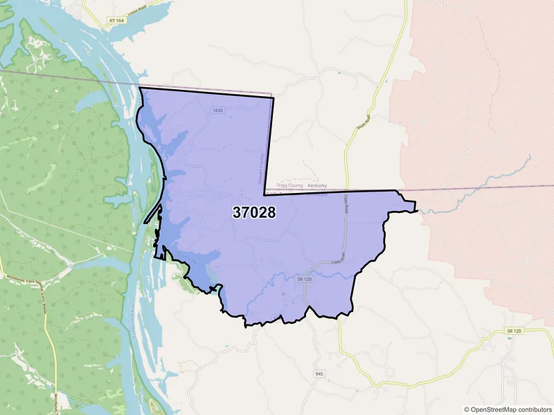 Map of Bumpus Mills, Tennessee and ZIP codes