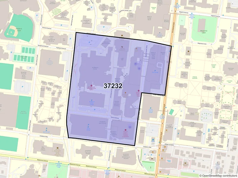 Map of ZIP Code 37232 — Nashville, TN