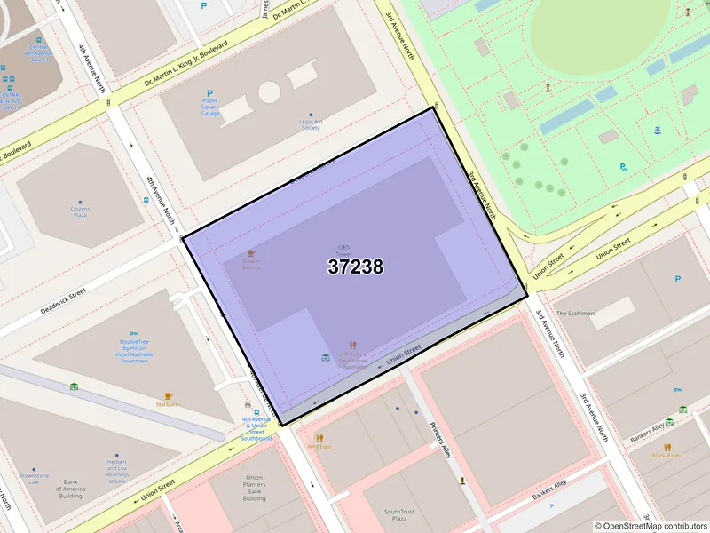 Map of ZIP Code 37238 — Nashville, TN