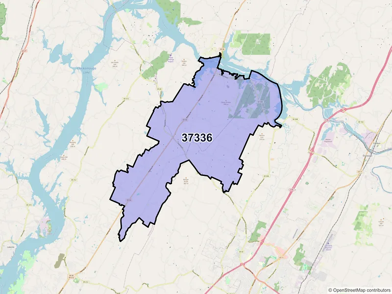 Map of ZIP Code 37336 — Georgetown, TN