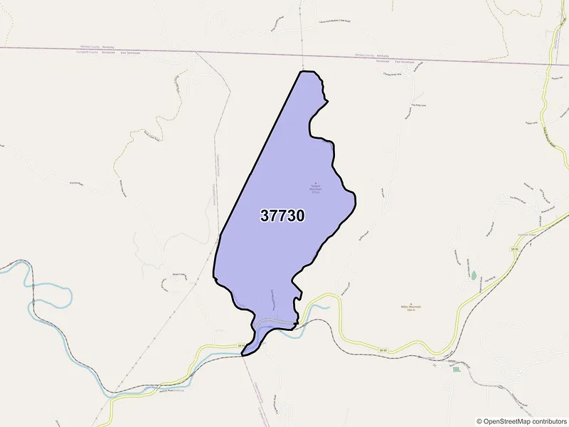 Map of Eagan, Tennessee and ZIP codes