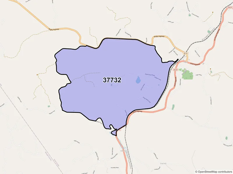 Map of Elgin, Tennessee and ZIP codes