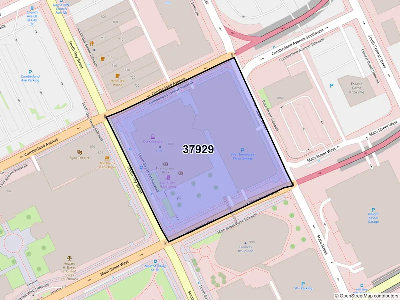 Map of ZIP Code 37929 — Knoxville, TN