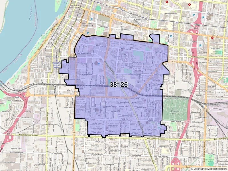Map of ZIP Code 38126 — Memphis, TN
