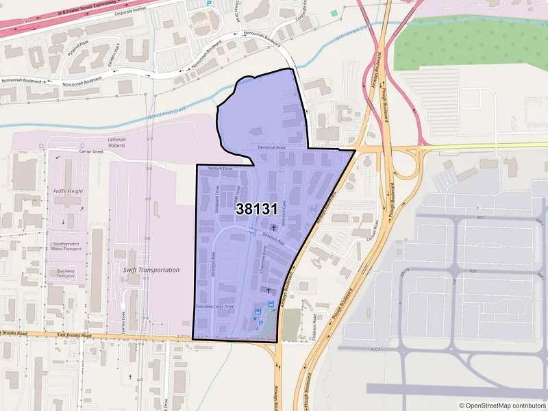 Map of ZIP Code 38131 — Memphis, TN
