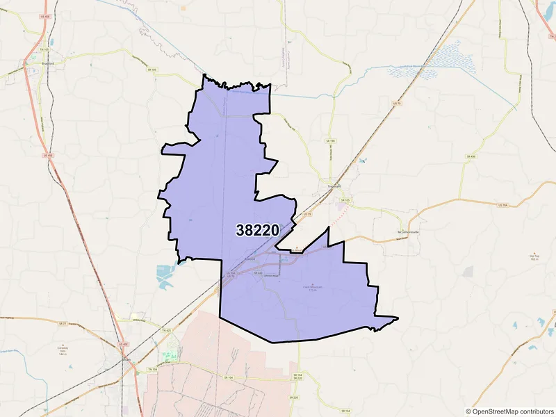 Map of Atwood, Tennessee and ZIP codes