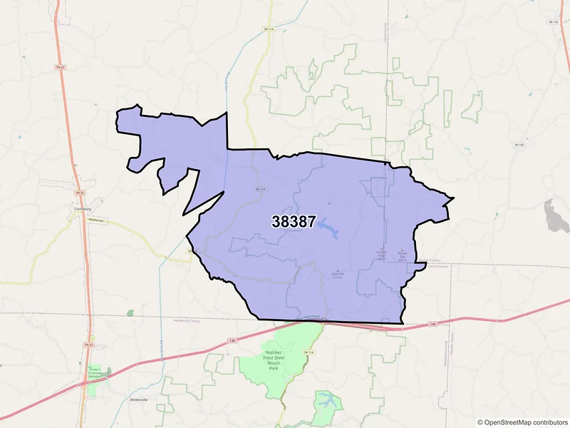 Map of Westport, Tennessee and ZIP codes