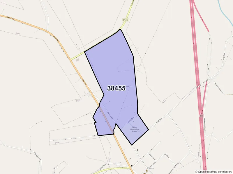 Map of Elkton, Tennessee and ZIP codes