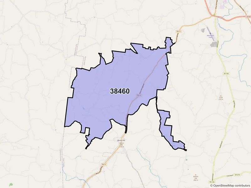 Map of Goodspring, Tennessee and ZIP codes