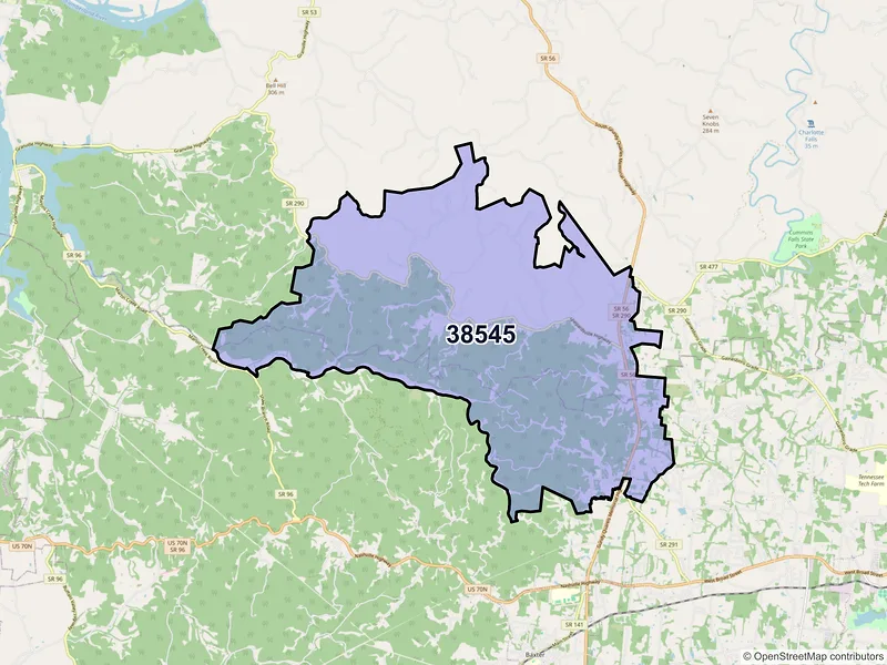 Map of Bloomington Springs, Tennessee and ZIP codes
