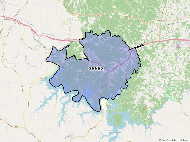 Map of Silver Point, Tennessee and ZIP codes