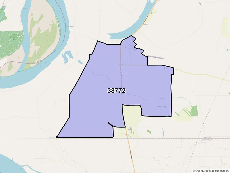 Map of Scott, Mississippi and ZIP codes