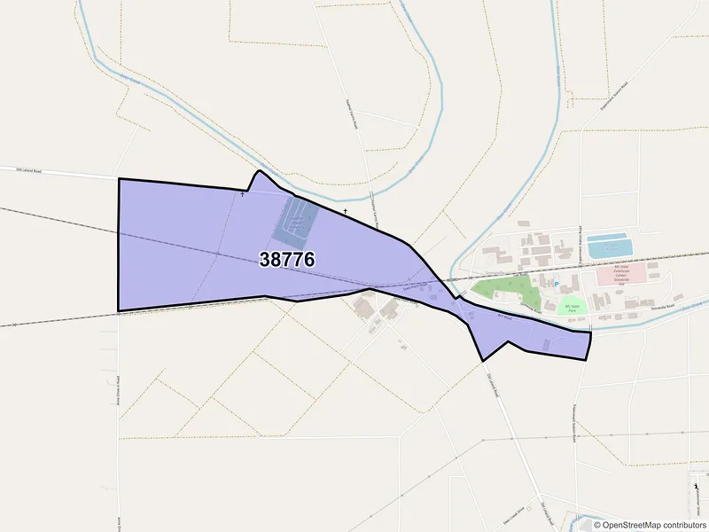 Map of Stoneville, Mississippi and ZIP codes