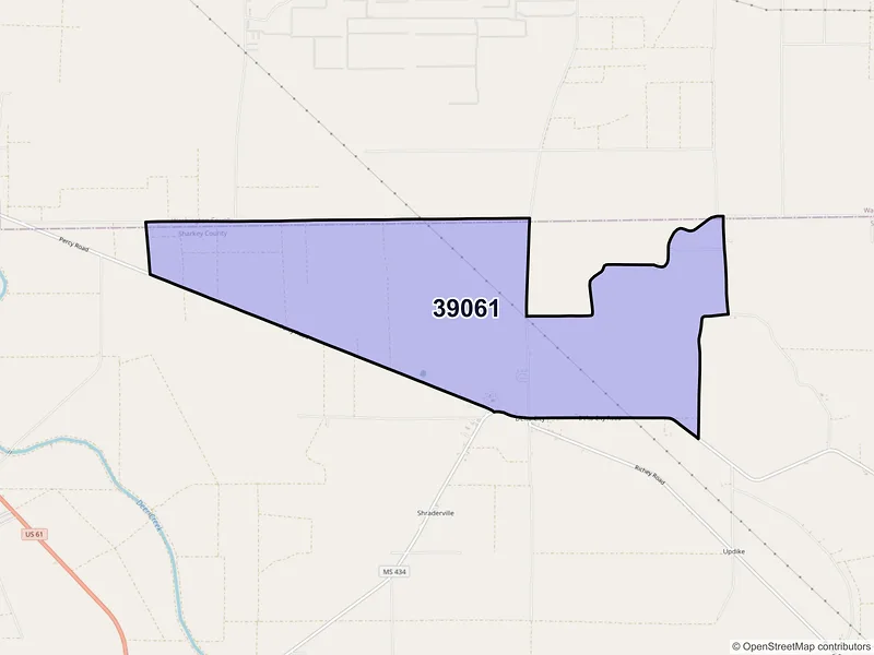Map of Delta City, Mississippi and ZIP codes