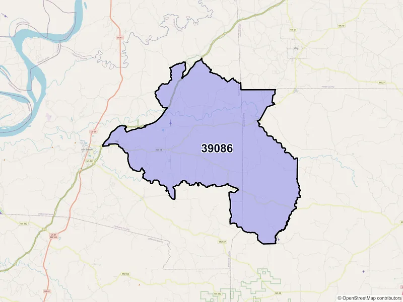 Map of Hermanville, Mississippi and ZIP codes