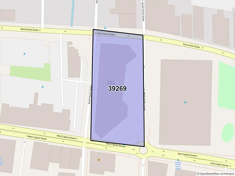 Map of ZIP Code 39269 — Jackson, MS