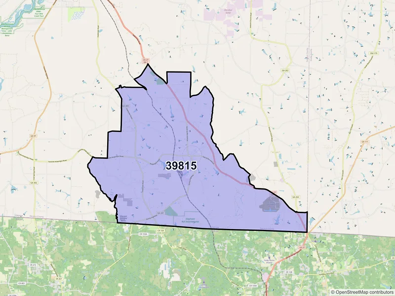 Map of Attapulgus, Georgia and ZIP codes