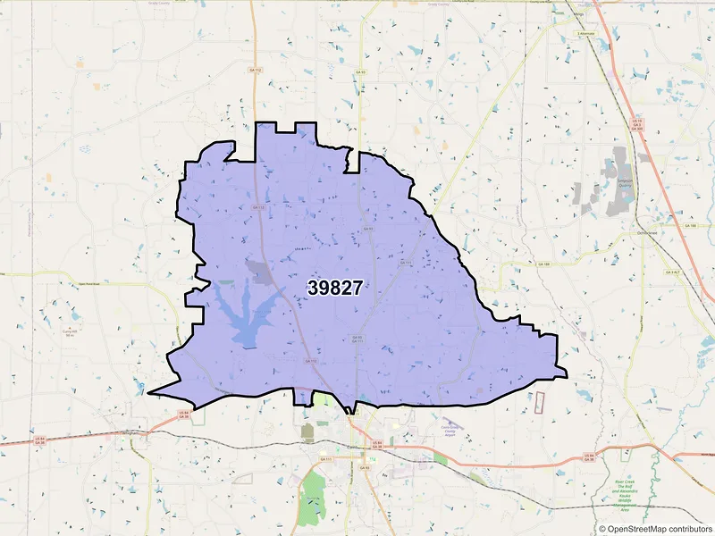Map of ZIP Code 39827 — Cairo, GA