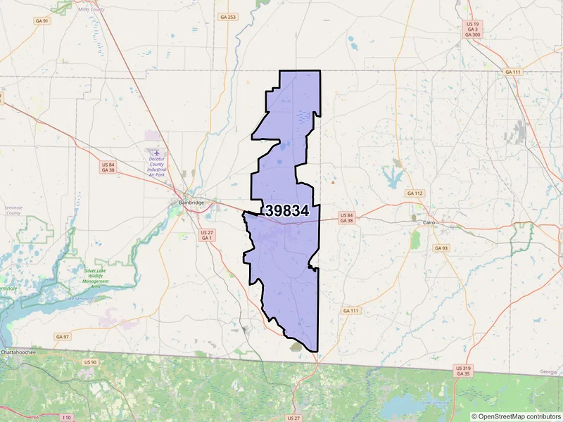 Map of ZIP Code 39834 — Climax, GA
