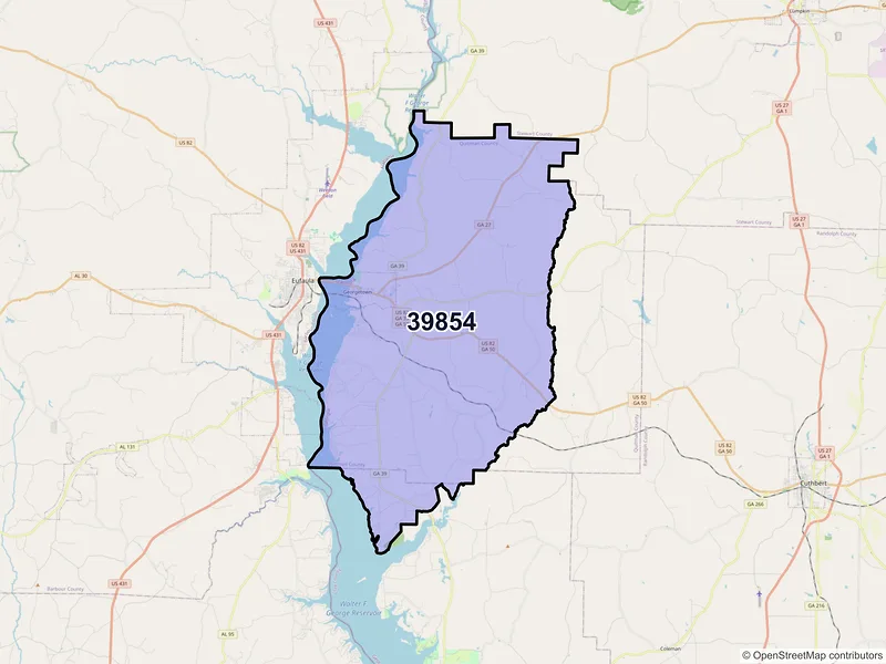 Map of ZIP Code 39854 — Georgetown, GA